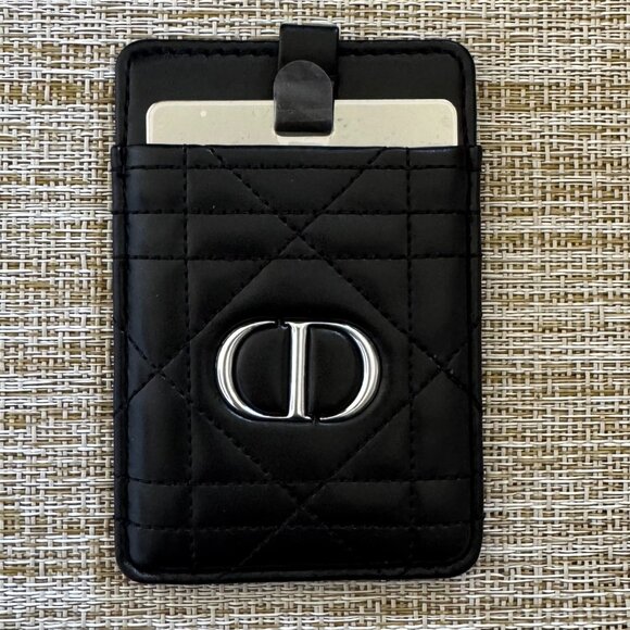 NIB Dior Limited Edition Black Silver Quilted Compact Mirror Card Case - Picture 2 of 4